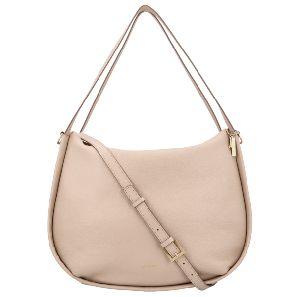 LouLou Lou schoudertas Large Cashmere gold, licht roze voorkant