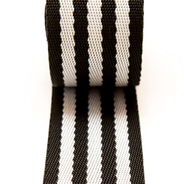 Tassenband 50mm zwart wit