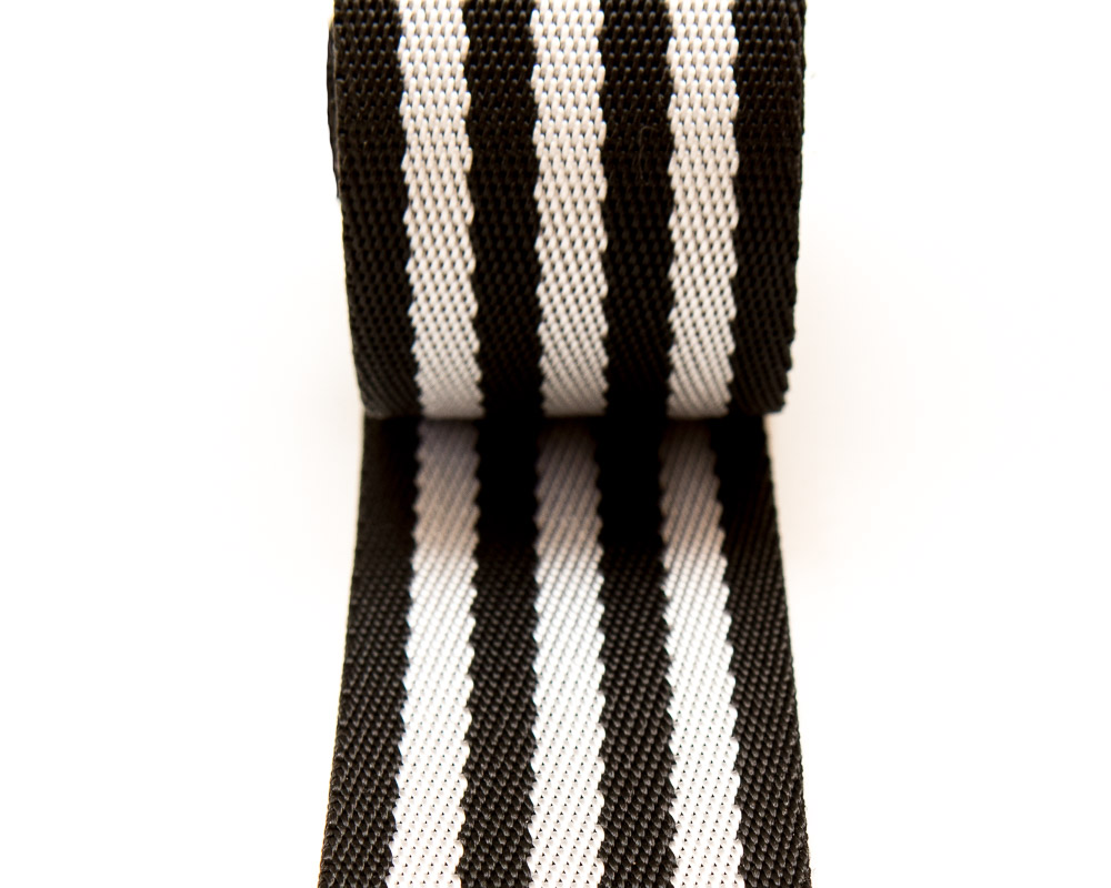 Tassenband 50mm zwart wit