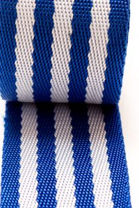 Tassenband 50mm blauw wit